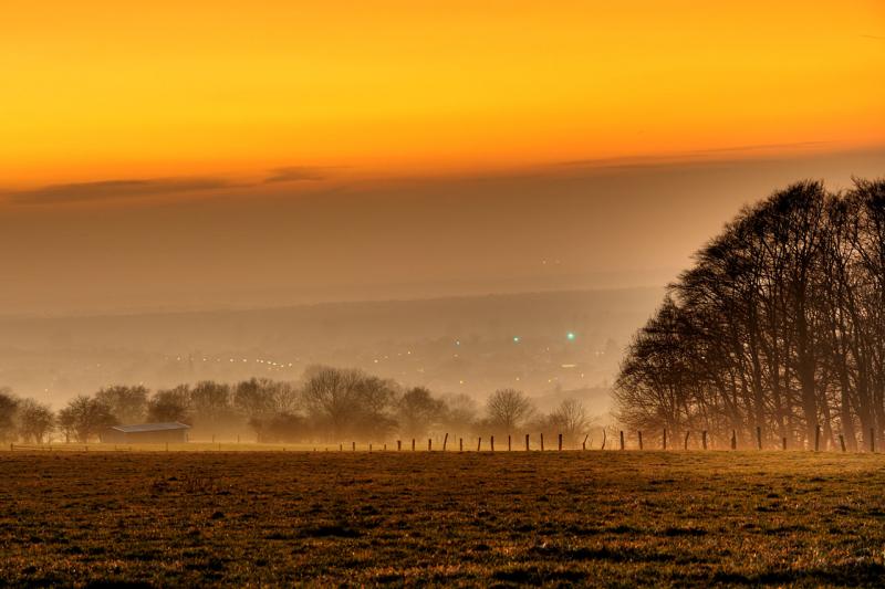 Abends in Veldrom mit Blick auf den Bauernkamp